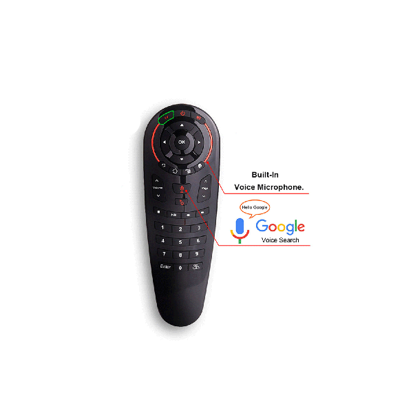 Ovegna G30: 2.4G Wireless Voice Remote Control 6 Axis Gyroscope Google Voice Compatible Infrared Learning and Infrared Remote Control Automatic Remote Sensing for Games Android Box SmartTV